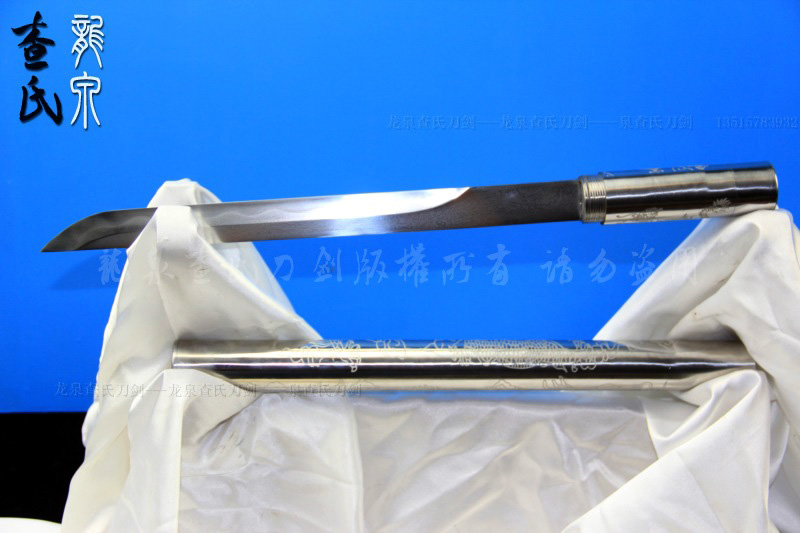 花纹钢烧刃棍刀-精品收藏 开车 居家防身