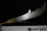 青龙偃月刀-关云长用刀-手雕装具，百炼钢刀身