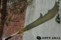 青龙偃月刀-关云长用刀-手雕装具，百炼钢刀身