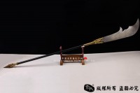 青龙偃月刀-关云长用刀-手雕装具，百炼钢刀身