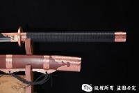 紫铜装精品斩马刀-百炼钢烧刃