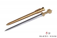 乌兹钢金柄铁剑